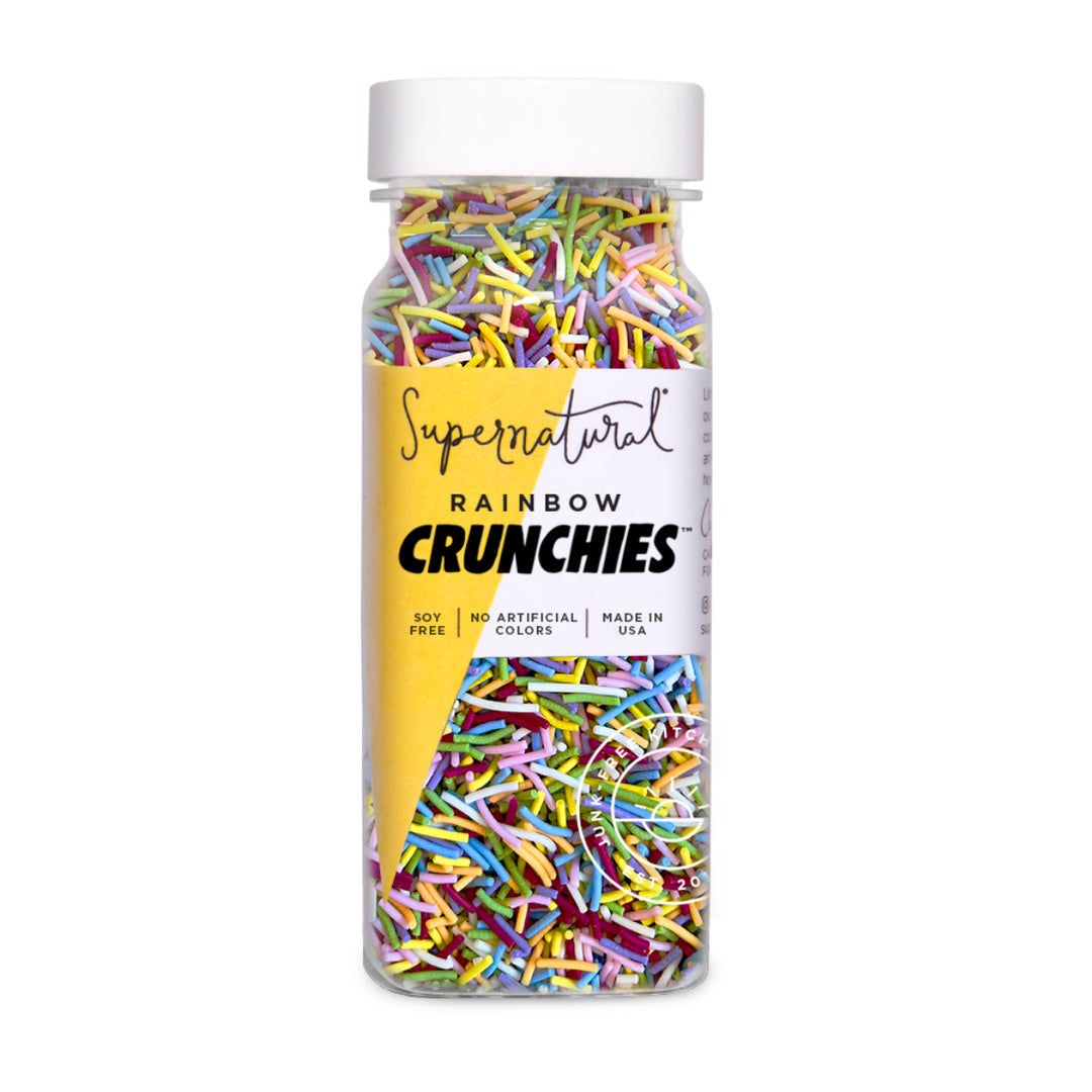 bottle of supernatural crunchy sprinkles on a white background.