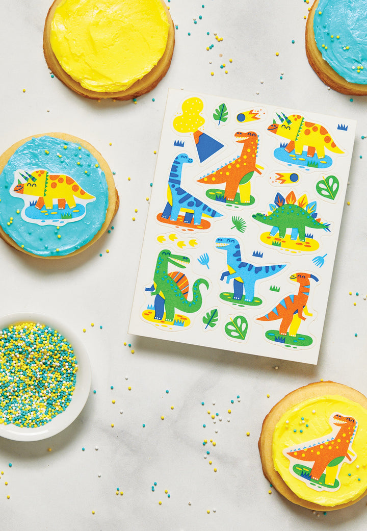 Dinosaur Edible Cupcake Toppers, Cake & Cookie Decorations